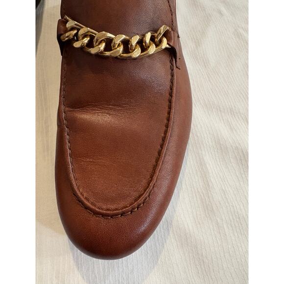 Aldo Leather Loafers Brown Gold Chain Accent Slip On Mens 8 EU 41 main image 13